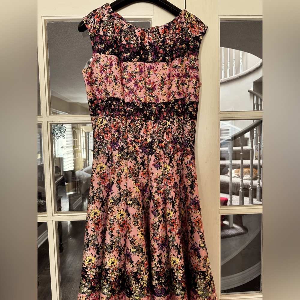 Julian Taylor Floral Pink and Black Dress